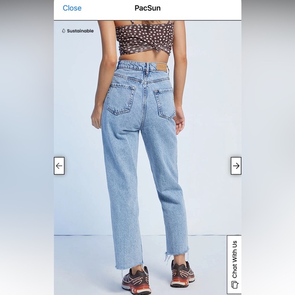 PacSun Eco Light Blue High Waisted Straight Leg Jeans NWT - Picture 3 of 4